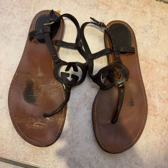 Gucci GG Sandals Shoes dress flats logo double g buckle interlocking g s… - Picture 1 of 9